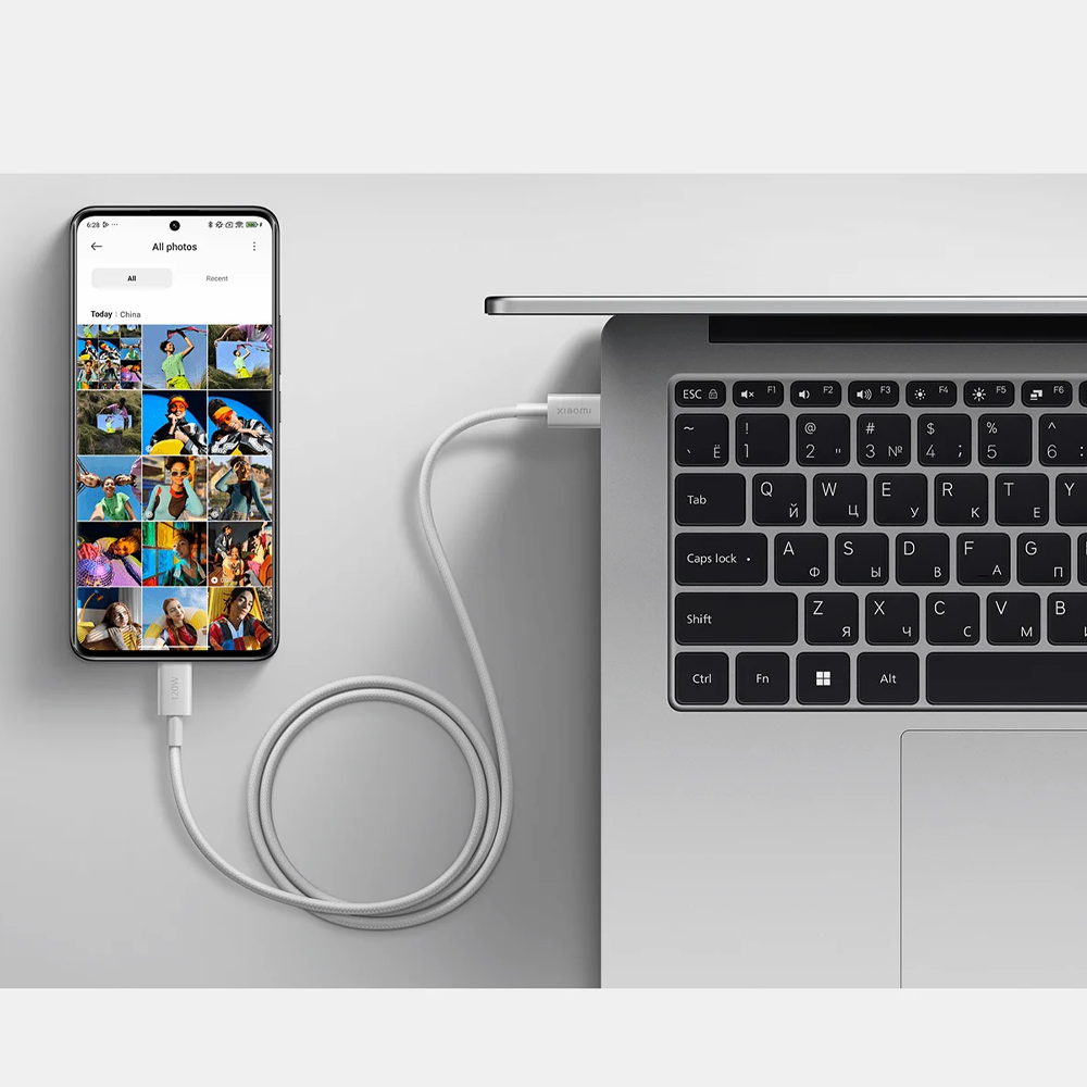 Xiaomi 6A Braided USB-C to USB-C Cable 2m White